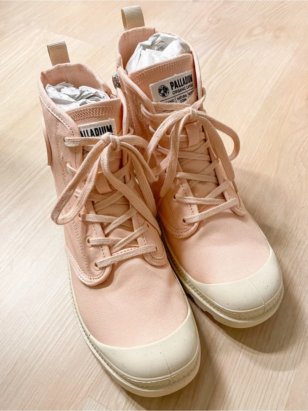 Palladium Pampa Hi Zip Organic Boots (Peaskin/Blush Pink) - Picture 3 of 11